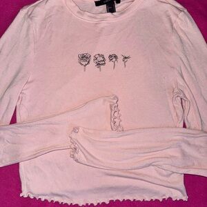 Pink rose felt shirt